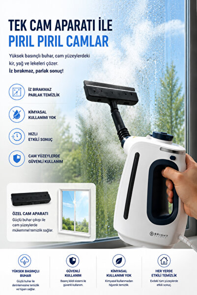 Bright Elegance BE-3420 9 in 1 Çok Fonksiyonlu 1350W 550 ml Lüks Basınçlı Buharlı Temizlik Makinesi