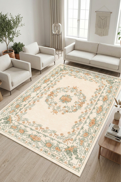 Decomia Home Dijital Kaymaz Yıkanabilir Salon Halısı Mutfak Halısı Koridor Ha...