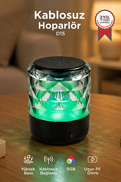 Torima Bluetooth Hoparlör Rgb Işıklı Taşınabilir Speaker D15 Siyah