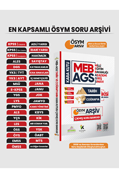 Karakutu Yayınları MEB-AGS Tarih ve Coğrafyanın Kara Kutusu En Kapsamlı ÖSYM ...