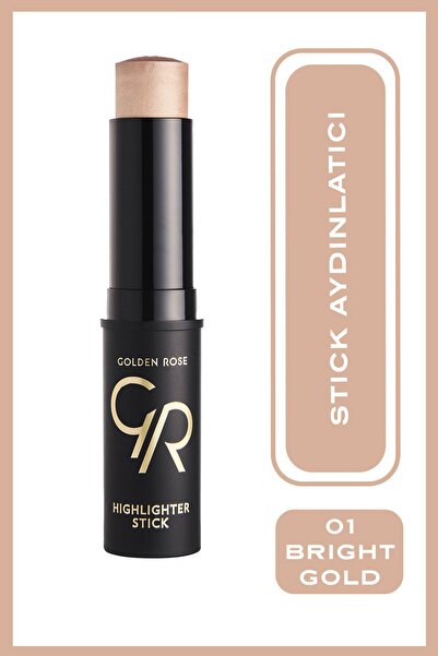 Golden Rose Highlighter Stick No: 01 Bright Gold - Altın Işıltılı Stik Aydınl...