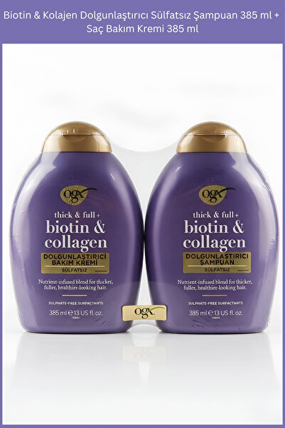 OGX Biotin & Kolajen Dolgunlaştırıcı Sülfatsız Şampuan 385 ml + Saç Bakım Kre...