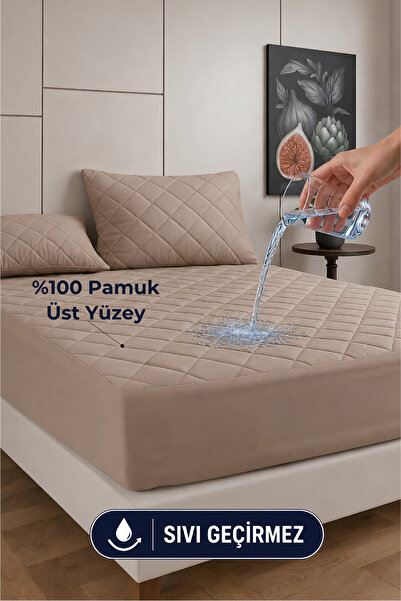 Formeya Premium beige 100% Baumwolle gesteppter, wasserfester Matratzenschone...