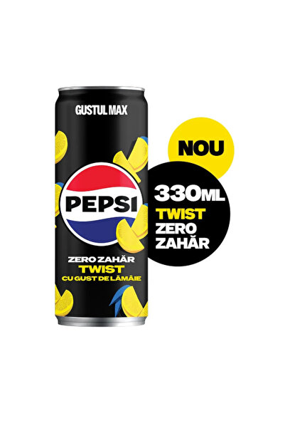Pepsi Twist Zero Zahar, Bautura Cola, Doza, 330ml