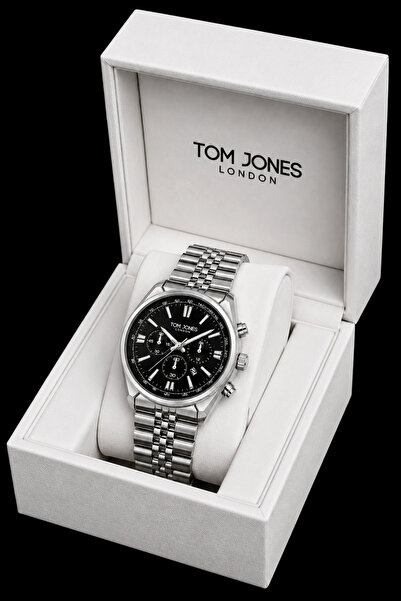 Tom Jones London Erkek kol saati orjinal gümüş renk çelik kararmaz orjinal 3a...