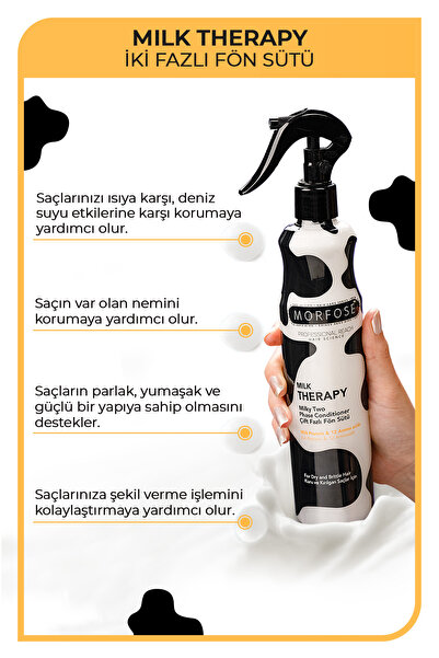 Morfose Milk Therapy Çift Fazlı Saç Bakım Fön Suyu 400 ML - Saç Dökülmesi Önleyici, Besleyici, Koruyucu Etki