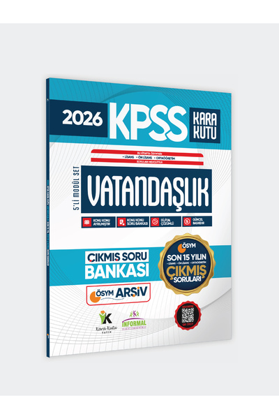Karakutu Yayınları 2026 FULLKPSS Lisans-Önlisans-Ortaöğretim Vatandaşlık Kara...