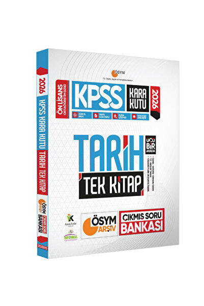 Karakutu Yayınları 2026 KPSS Önlisans/Ortaöğretim Kara Kutu Tarih TEK KİTAP Ö...