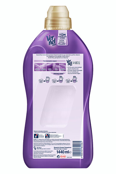 Vernel Max Konsantre Çamaşır Yumuşatıcısı 4 X 1440ml (240 YIKAMA) Taze Lavanta