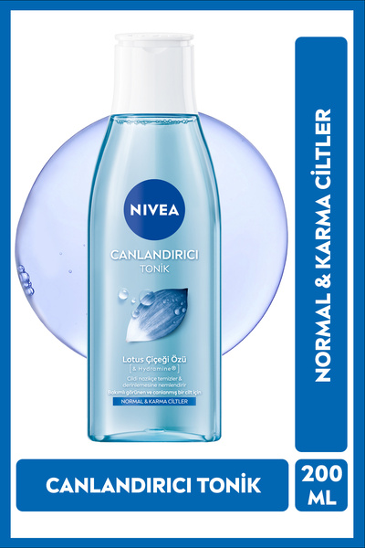 NIVEA Canlandırıcı Tonik 200ml, Arındırıcı, Nemlendirici,Normal,Karma Ciltler