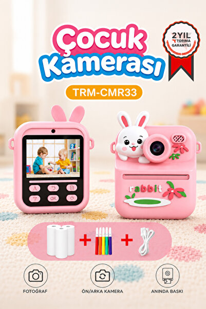 Torima Dijital Fotoğraf Makinesi Çocuk Termal Resim Kağıt Baskılı Yazıcı Kame...