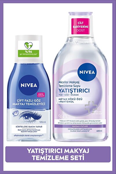 NIVEA Yatıştırıcı Micellar Makyaj Temizleme Suyu ve Göz Makyaj Temizleyici, H...