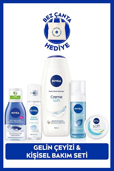 NIVEA Gelin Çeyiz Seti, Duş Jeli 500ml,Yüz Yıkama Köpüğü 150ml,Deodorant,Göz ...