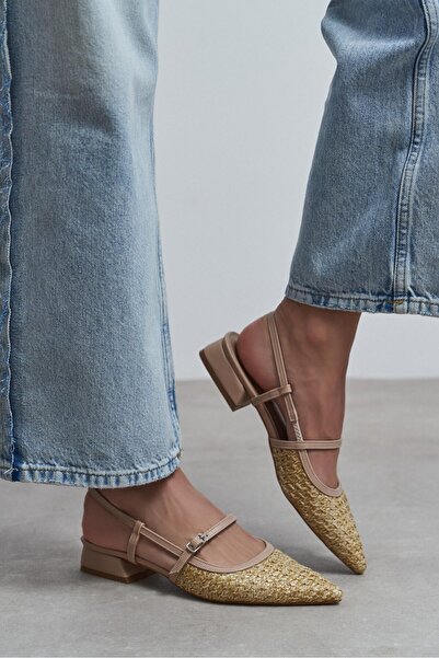 NİŞANTAŞI SHOES Dámske balerínky X-Harmony s detailom opasku v béžovej farbe ...