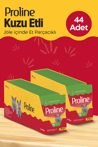 Proline Pouch Kuzu Etli Yaş Kedi Mama 44 x 85 Gr