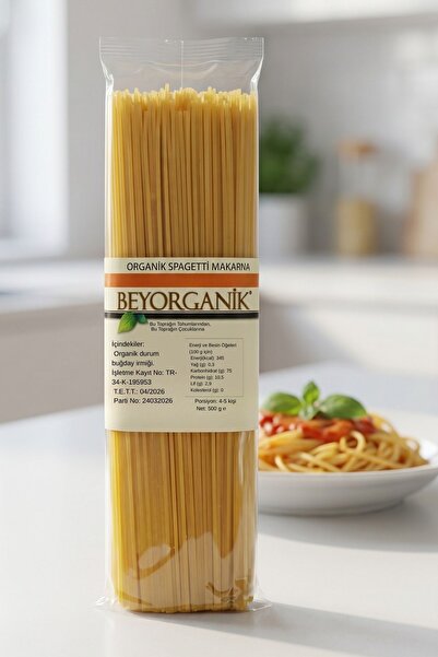 BEYORGANİK ORGANİK Spagetti Makarna 500gr (AFLATOKSİN VE PESTİSİT ANALİZLİ)