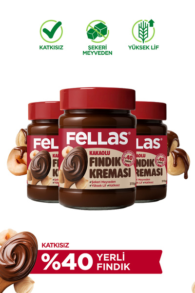Fellas Kakaolu Fındık Kreması (315 g) x 3 Adet