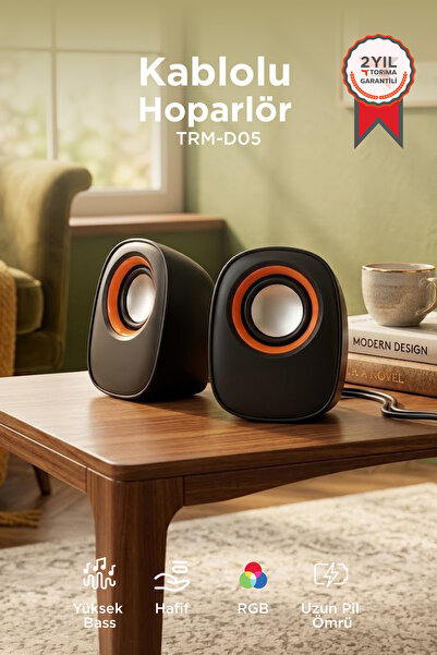 Torima Bilgisayar Hoparlör Usb Mini Speaker 1+1 D05 Siyah