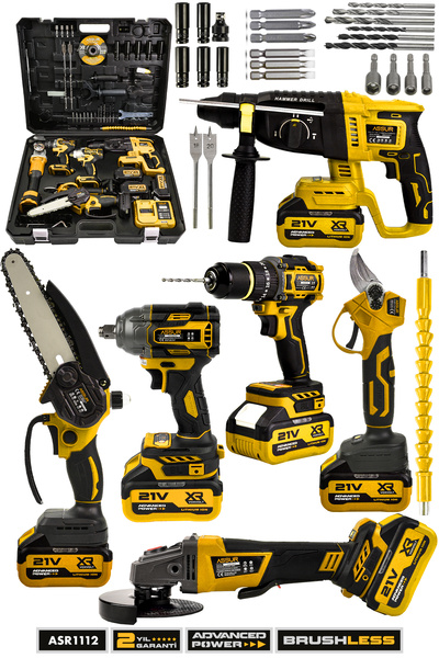 ASSUR 6'lı Set 21V Hilti Taşlama Somun Sıkma Makas Testere Akülü Vidalama