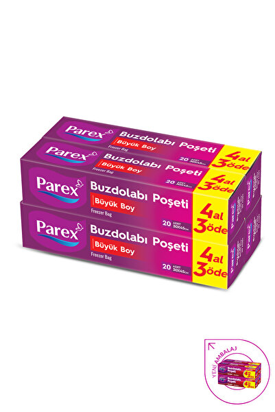 Parex Buzdolabı Poşeti Büyük Boy 4 Al 3 Öde (4*20) 30 x 45 cm