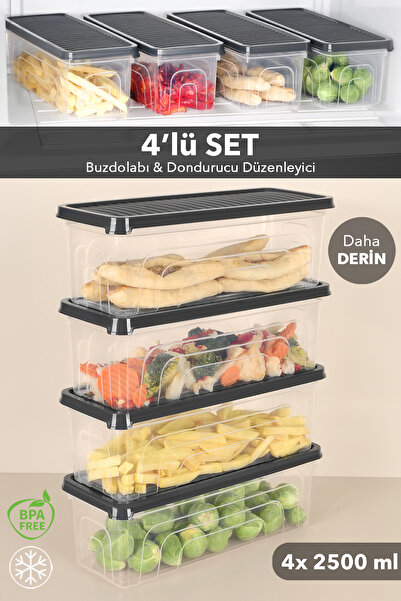 Meleni Home Set de 4 recipiente de depozitare pentru organizarea frigiderului...