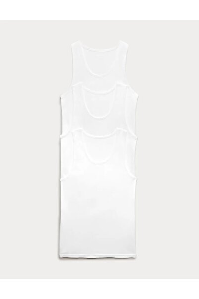 Marks & Spencer 3 Pack Pure Cotton Sleeveless Vests