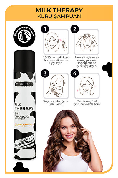 Morfose Kuru Şampuan Milk Therapy 200 ml-Güzel Kokulu, Havalı Saçlar