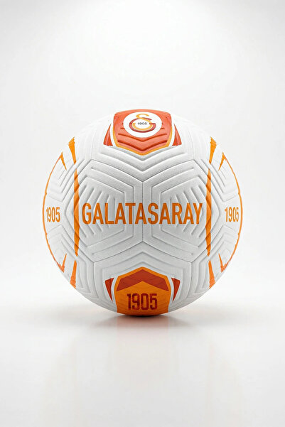 Galatasaray كرة قدم مرخصة - تصميم خاص باللونين الأبيض والبرتقالي (موديل: فريق)
