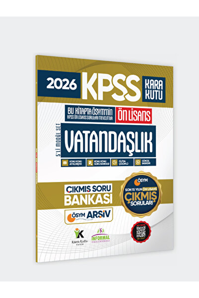Karakutu Yayınları 2026 FULLÖnLisans KPSS Vatandaşlık Kara Kutu ÖSYM Çıkmış S...