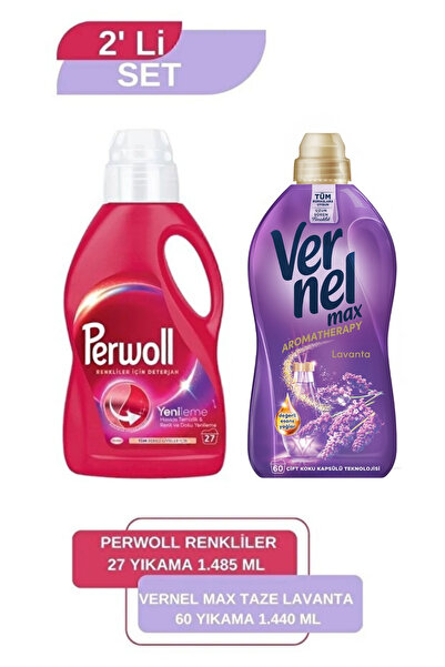 Vernel Max Taze Lavanta 1,44L + Perwoll Renkli 1,485