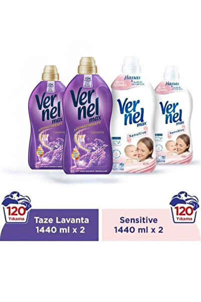 Vernel Max Taze Lavanta 2x1.44l & Max Sensitive 2x1.44l