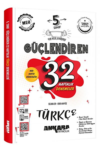 Ankara Yayıncılık 5. Sınıf Güçlendiren 32 Haftalık Türkçe Kazanım Denemeleri