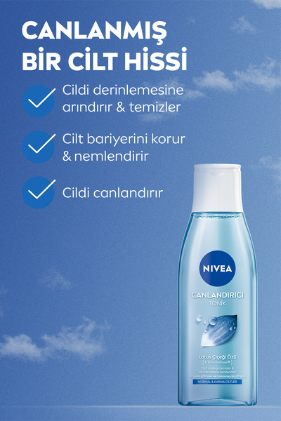 NIVEA Canlandırıcı Tonik 200ml, Arındırıcı, Nemlendirici,Normal,Karma Ciltler
