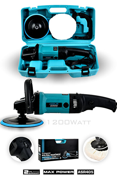 ASSUR 1200w Polisaj Makinesi Devir Ayarlı 6 Kademeli 180 mm Pasta Cila