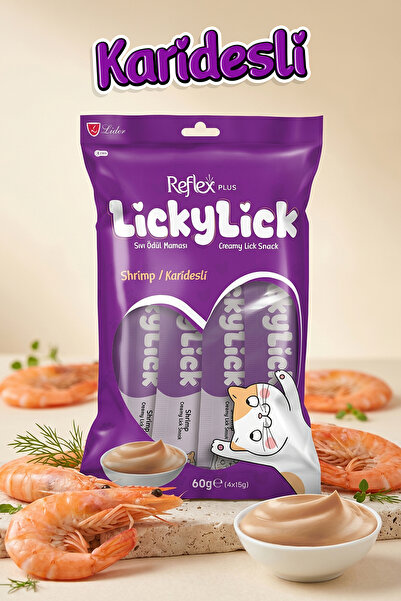 Reflex Plus Lickylick Karidesli Sıvı Ödül Maması 4'lü Ambalaj (4 x 15 g)