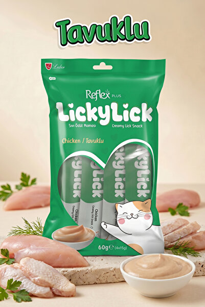 Reflex Plus LickyLick Tavuklu Sıvı Ödül Maması 4'lü Ambalaj (4 x 15 g)