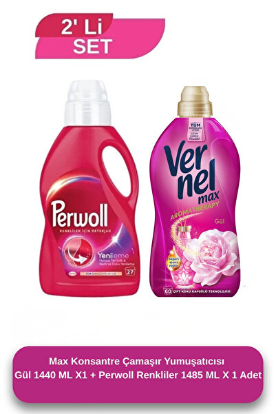 Vernel Max Gül 1440 ML + Perwoll Renkli 1,485