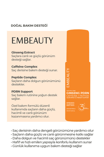 Embeauty Advanced PDRN Dökülme Karşıtı & Saç Uzamasını Destekleyici Saç Toniği 120 ml