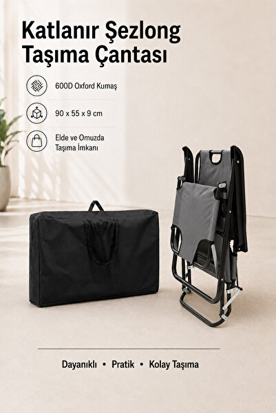 moniev Katlanır Şezlong Taşıma Çantası 600D Oxford Kumaş Elde ve Omuzda Kullanım