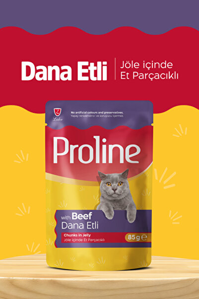 Proline Pouch / Jöle İçinde Et Parçacıklı Dana Etli Kedi Yaş Maması 85g