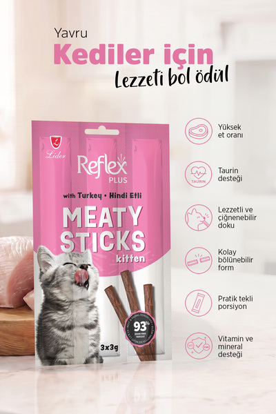 Reflex Plus Meaty Sticks / Hindili Yavru Kedi Ödül Maması 15g