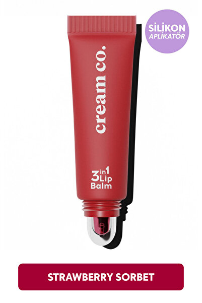 Cream Co. Nemlendirici Parlatıcı 3in1 Lip Balm | Dudak Bakım Strawberry Sorbe...
