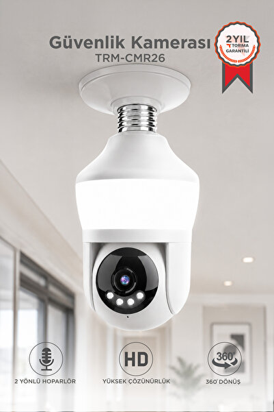Torima Güvenlik Kamerası 360 Derece Dönebilen Wifi Ampül Full Hd Smart Ip Kam...