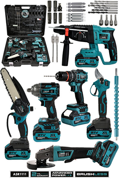 ASSUR Profesyonel 21v Hilti Matkap Somun Sıkma Makas Testere Taşlama 6'lı Set