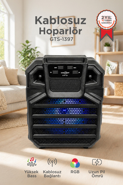 Torima Bluetooth Hoparlör Rgb Işıklı Parti Speaker GTS-1397 Siyah