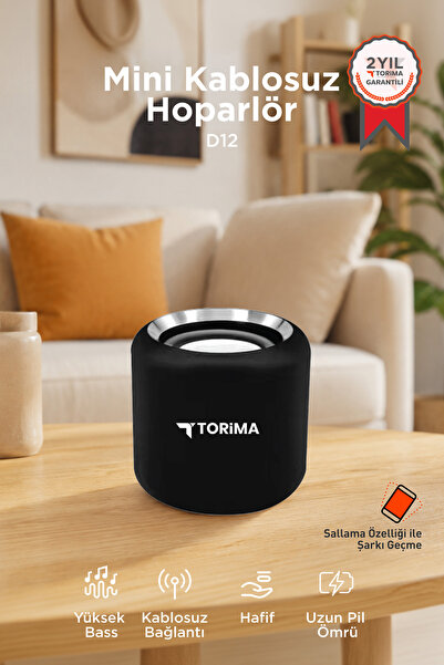 Torima Bluetooth Kablosuz Taşınabilir Hoparlör D12 Siyah