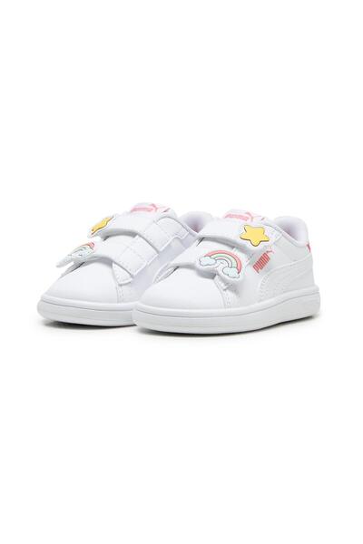 Puma Pantofi sport albi pentru copii Smash 3.0 Badges V
