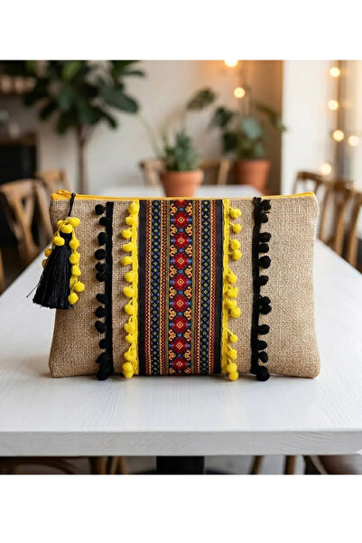 Ju Yaratıcı Tasarım Hasır Kadın Portföy Ve Clutch Çanta