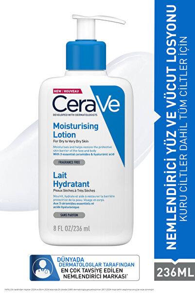 CeraVe Seramid ve Hyalüronik Asit içeren Nemlendirici Yüz ve Vücut Losyonu 23...