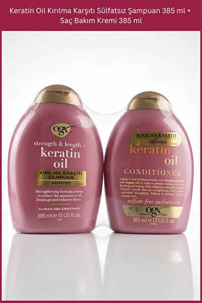 OGX Keratin Oil Kırılma Karşıtı Sülfatsız Şampuan 385 ml + Saç Bakım Kremi 38...
